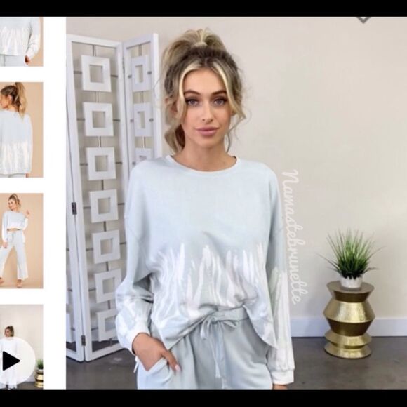 NWT SMALL ICED BLUE LONG SLEEVE TIE DYE PULLOVER TOP - Picture 6 of 16